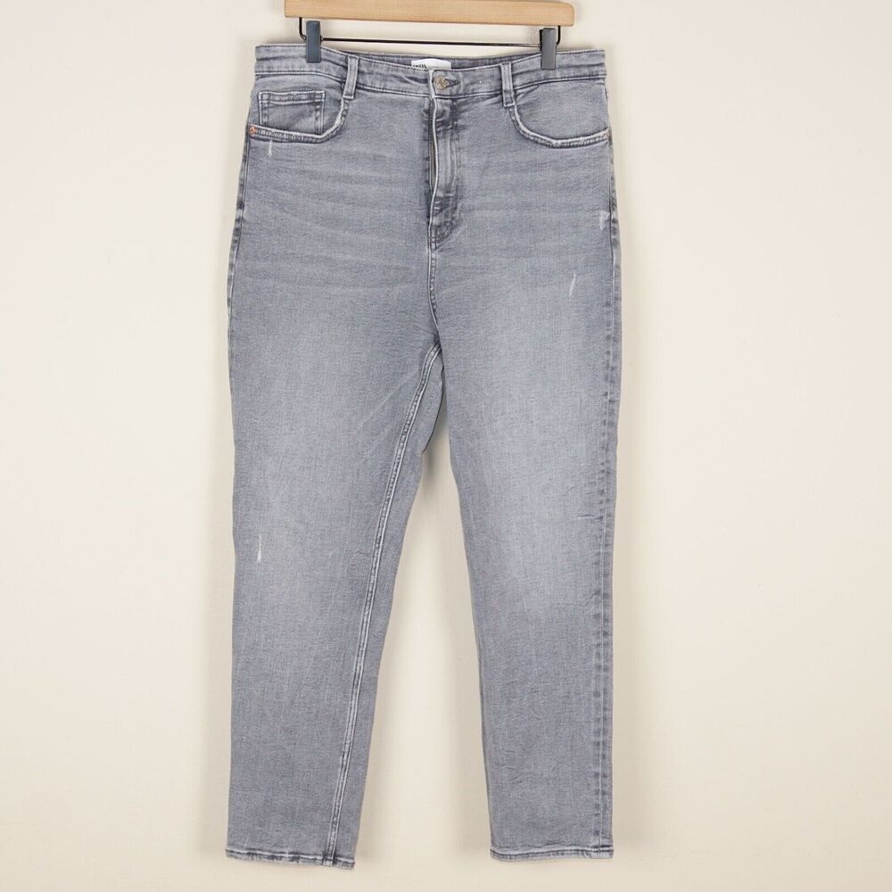 Zara Vintage Hi Rise Skinnny Gray Jeans Womens Sz 14